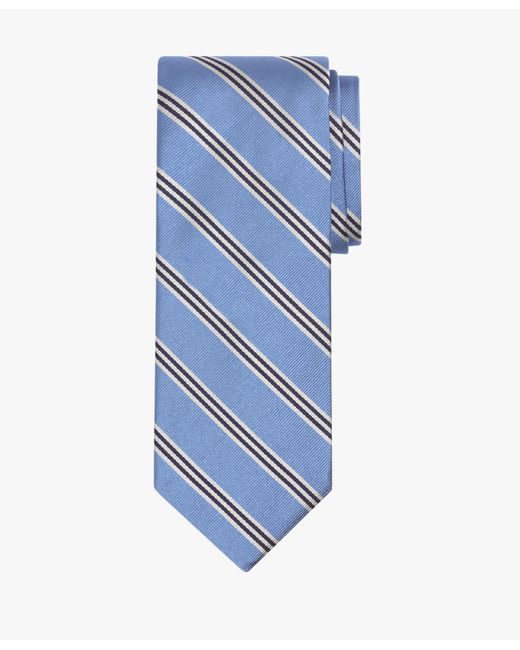 Light Blue Silk Regimental Tie Brooks Brothers de hombre