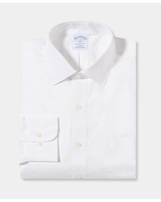 Brooks Brothers White Regular Fit Non-Iron Oxford Pinpoint Shirt With Ainsley Collar for men