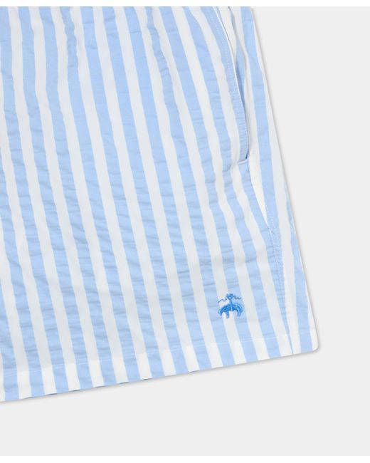Brooks Brothers Blue Awning Stripe Swim Trunks for men