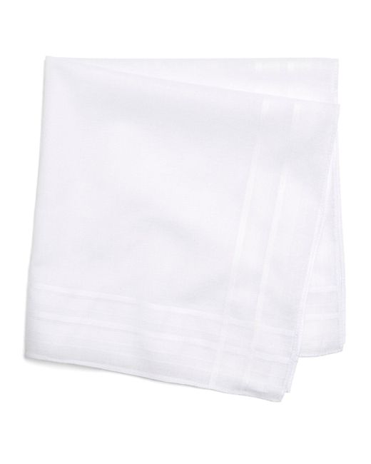 Brooks Brothers White Pure Cotton Handkerchiefs-set Of 7 for men