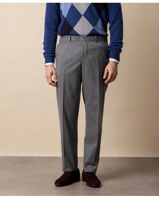 Brooks Brothers Gray Travel Twill Trousers for men