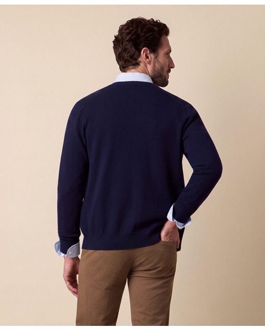 Brooks Brothers Blue Lambswool Cardigan With Logo for men