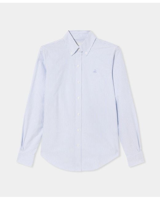 Brooks Brothers Blue White Striped Button Up Shirt Fitted Non Iron Brooks Brothers Blue White Striped Button Up Shirt Fitted Non Iron