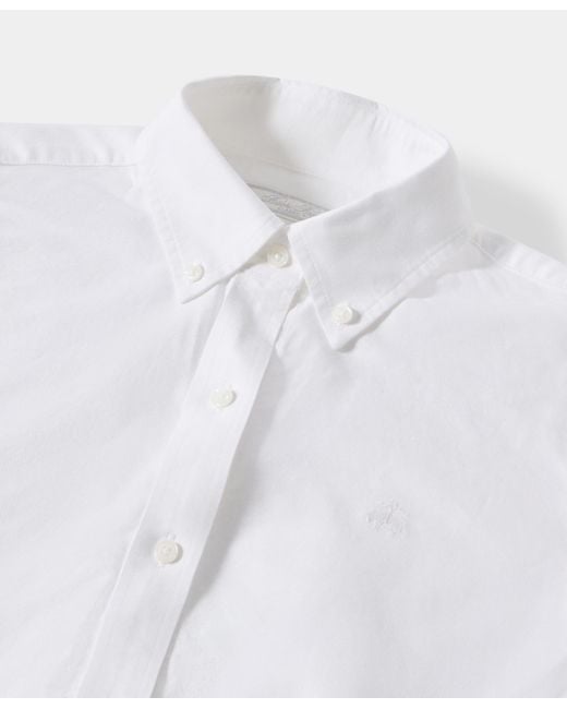 Camisa Oxford De Corte Clásico Con Botonadura Brooks Brothers de color White