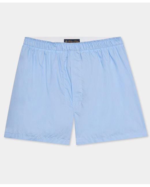 Brooks Brothers Blue Cotton Poplin Boxer for men