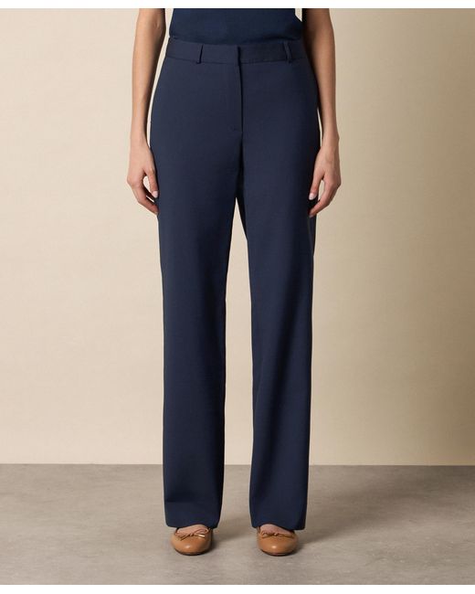 Brooks Brothers Blue Straight Wool Blend Trousers