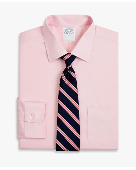 Brooks Brothers Rosa Regular-fit Non-iron Anzughemd Aus Stretch-baumwolle Mit Ainsley-kragen in Pink für Herren