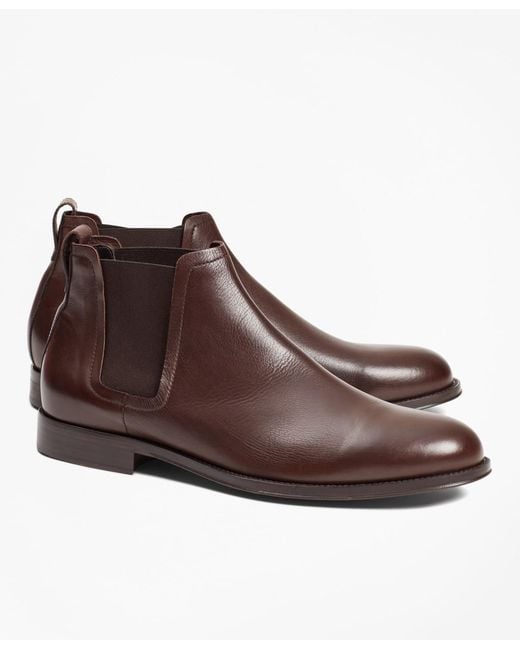 Brooks Brothers Leather Chelsea Boots in Brown for Men | Lyst