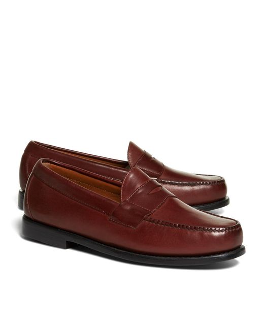 Brooks Brothers Brown Classic Penny Loafers for men