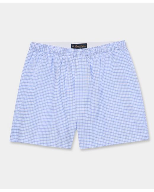 Brooks Brothers Blue Micro Fantasy Cotton Boxer Shorts for men