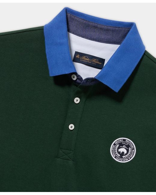 Polo De Algodón Con Emblema Del Logo Brooks Brothers de hombre de color Green