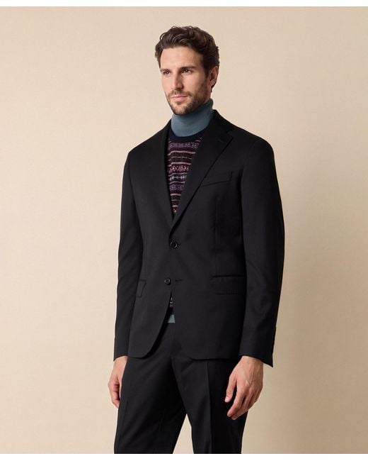 Brooks Brothers Black Performance Twill Virgin Wool Blazer for men