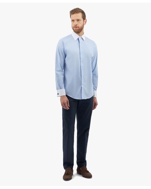 Brooks Brothers White Light Regular Fit Non-Iron Stretch Supima Cotton Pinpoint Oxford Cloth Dress Shirt With Ainsley Collar for men