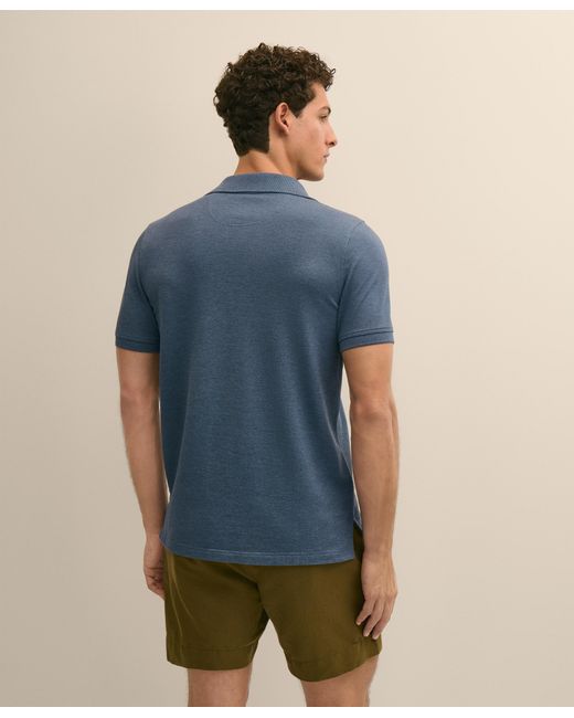 Brooks Brothers Blue Golden Fleece Washed Supima Cotton Polo for men