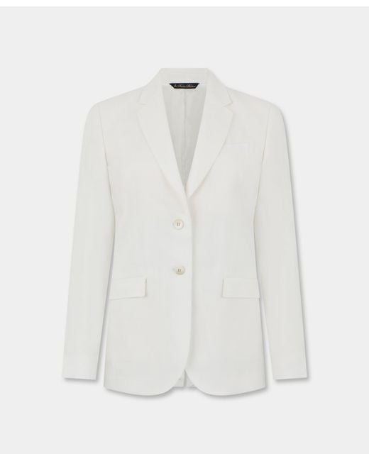 Brooks Brothers White Plain Linen Blazer