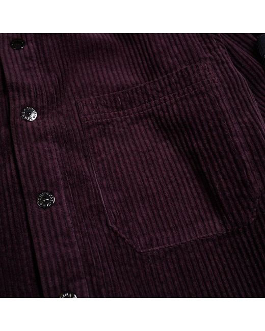 Stone Island Purple Dark Burgundy Regular Fit 11 Corduroy 400 Tc Overshirt for men