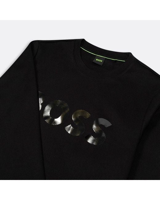 BOSS by HUGO BOSS Salbo Mirror Logo Sweatshirt in Black for Men