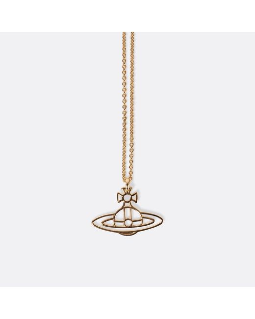 Vivienne Westwood Thin Lines Short Flat Orb Pendant Necklace