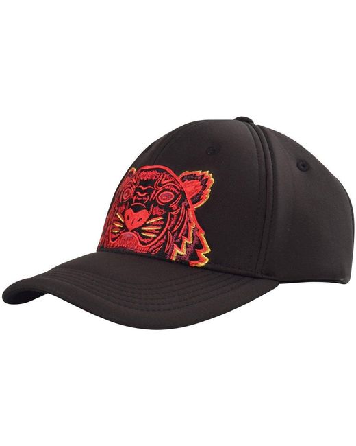 KENZO Cotton Black/red Tiger Cap for 