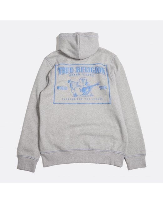 Mens grey sales true religion hoodie