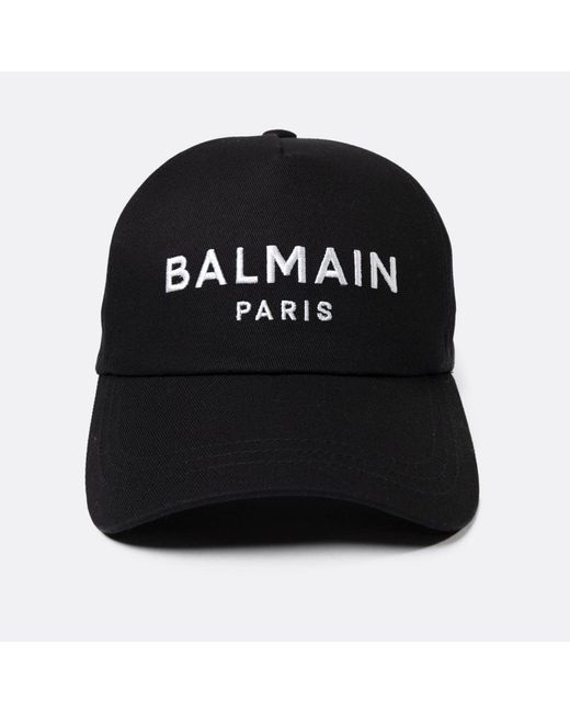 Balmain Black & White Paris Baseball Cap for Men Lyst