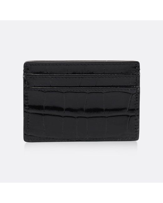 Versace Croc Effect Medusa biggie Card Holder in Black for Men Lyst