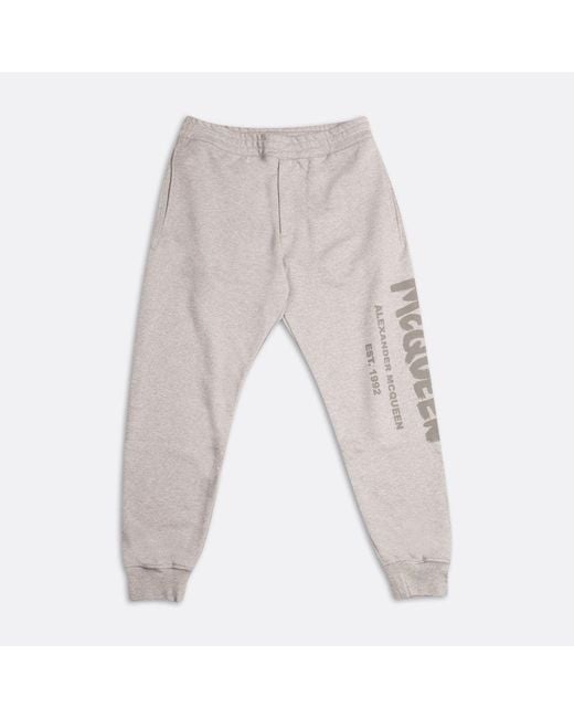 Alexander McQueen Slim Fit Graffiti Logo joggers in Gray for Men