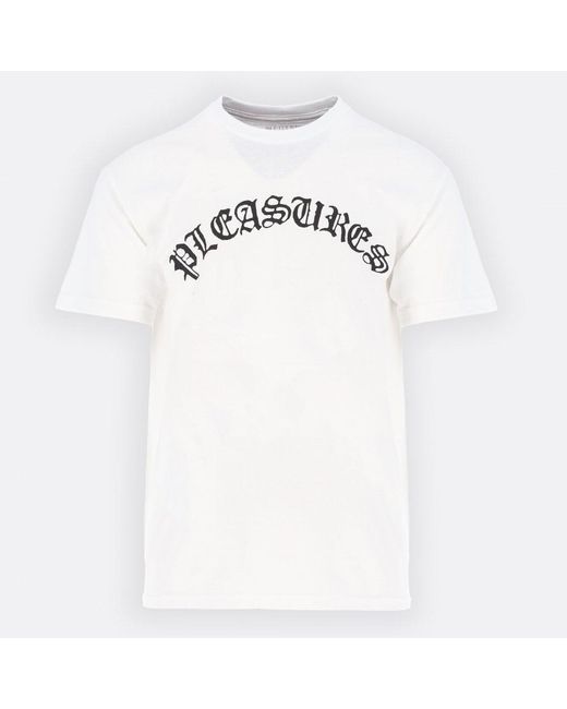 Pleasures & Black Old English T-shirt in White for Men | Lyst