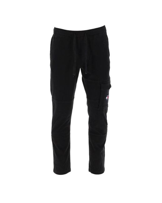Tommy Hilfiger Denim Cargo Trousers in Black for Men Lyst