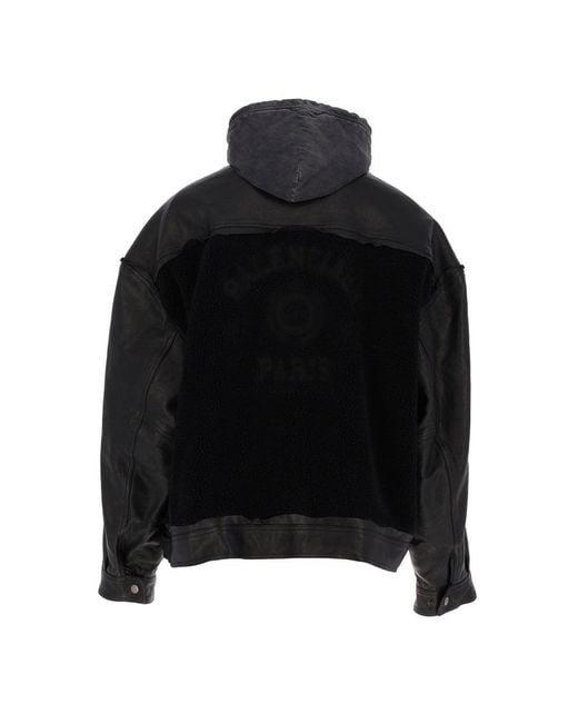 Mens balenciaga leather jacket cheap