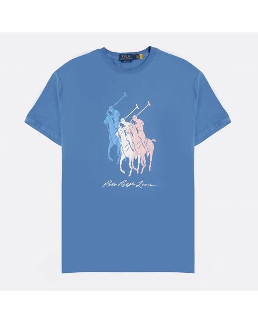 Polo Ralph Lauren Classic Fit Big Pony Jersey T-shirt in Blue for Men |  Lyst UK