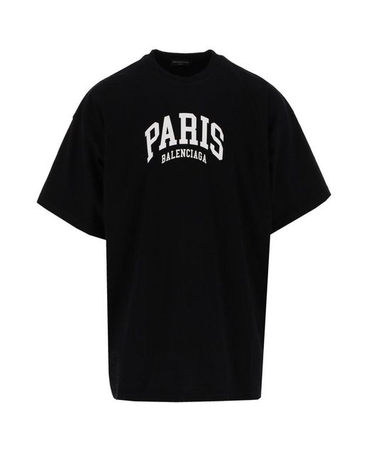 Balenciaga Cotton Black & White Cities Series Paris Oversized T-shirt ...