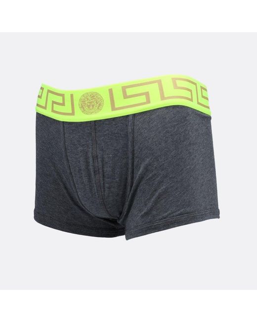 Versace Grey And Yellow Greca Border Trunks in Green for Men | Lyst