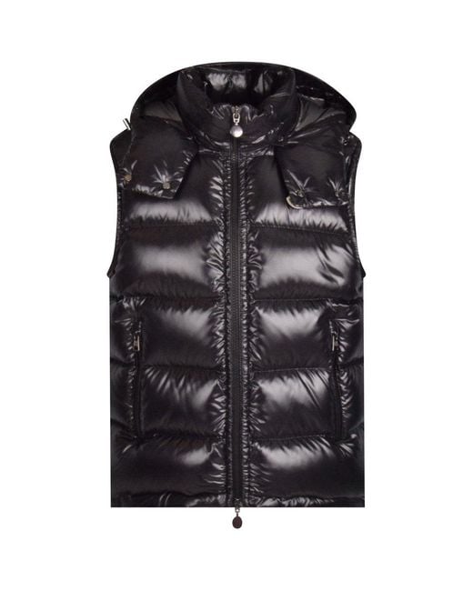 Moncler Synthetic Black Logo Body Warmer for Men - Lyst