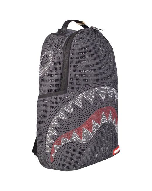 Sprayground Suede Trinity Rhinestone Shark Limited Edition Backpack in
