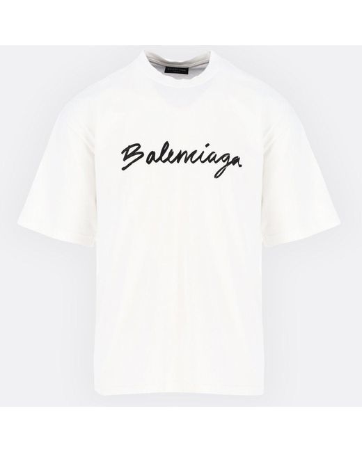 Balenciaga Cotton White Signature Oversized T-shirt for Men | Lyst Australia