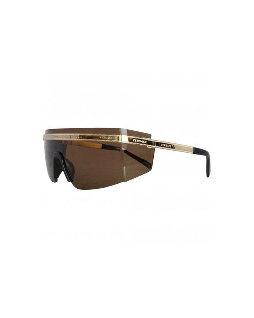 Versace Gold Visor Sunglasses in Black for Men | Lyst