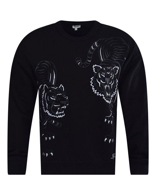 KENZO Black Double Tiger Sweatshirt for Men | Lyst