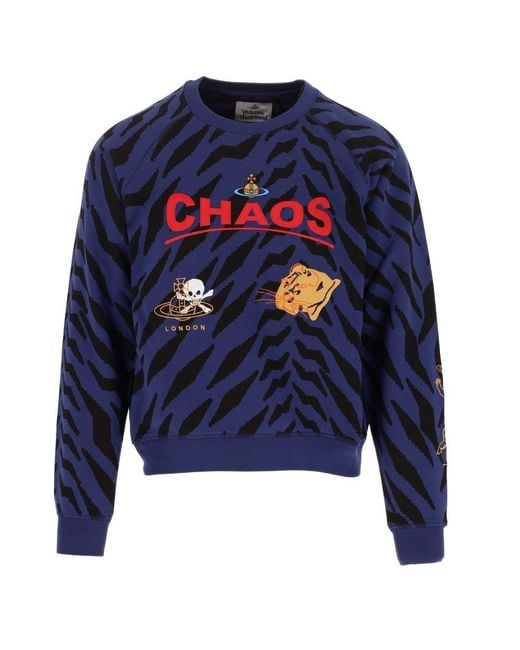 Vivienne Westwood Blue 'chaos' Tiger Print Sweatshirt for Men Lyst Canada