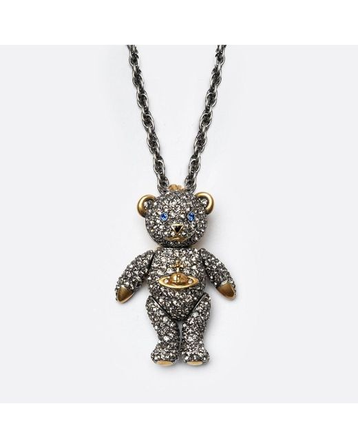 Metallic for Men Mens Jewellery Necklaces Vivienne Westwood Crystal-embellished Bas Relief Pendant Necklace in Silver 