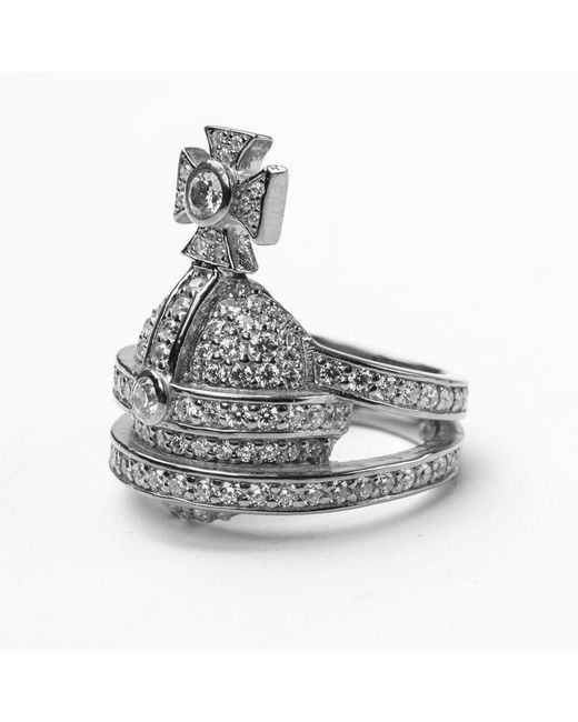 Vivienne Westwood Orb Embellished Ring In Metallic For Men Lyst