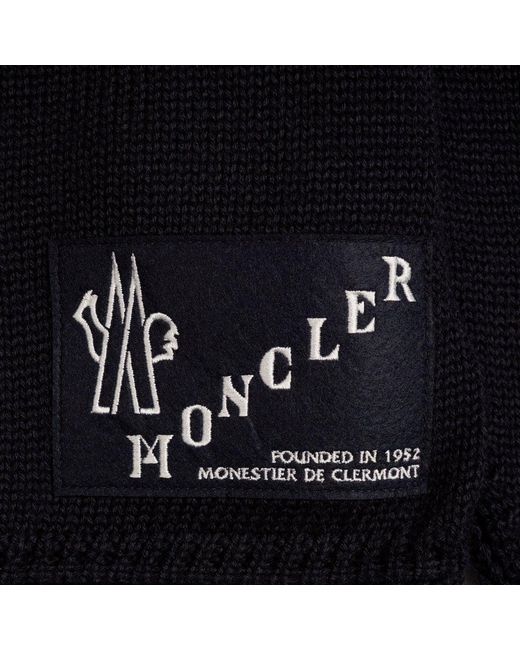 Moncler Blue Navy Wool Blend Logo Jumper for men