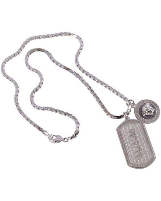 Versace Silver Medusa Necklace With Tag in Metallic for Men | Lyst UK