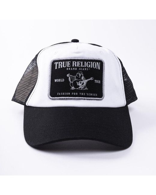 True Religion & White Logo Patch Cap in Black for Men | Lyst UK