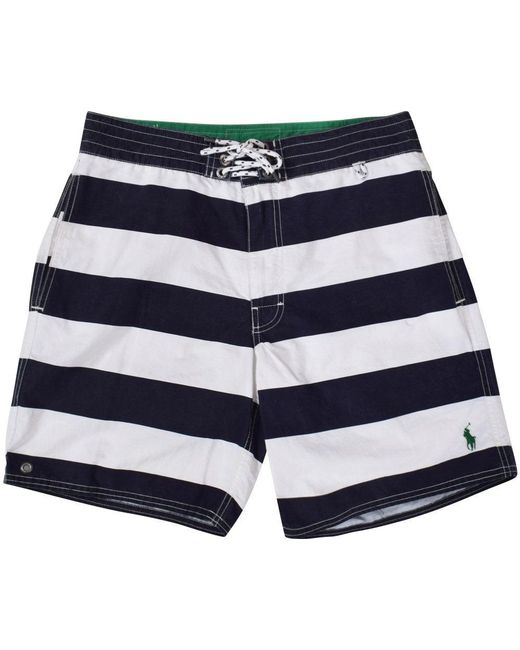 white Stripe Swim Shorts 