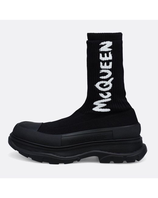 Alexander McQueen Black 'slick' Tread Boots for Men | Lyst