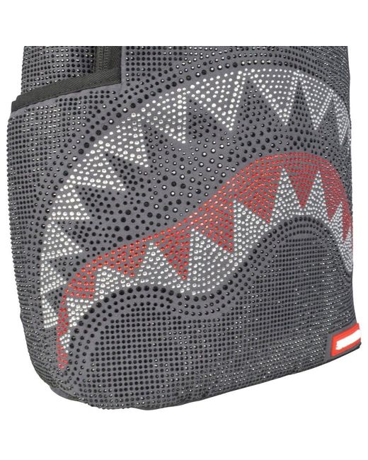 Sprayground Suede Trinity Rhinestone Shark Limited Edition Backpack in