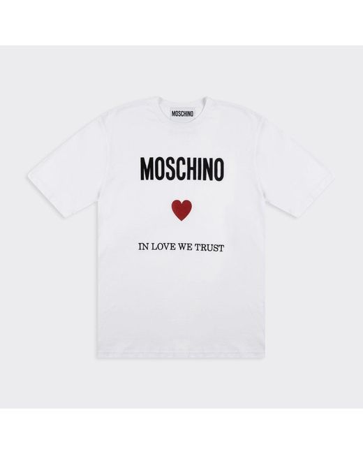 Moschino In Love We Trust Tshirt in White for Men Lyst