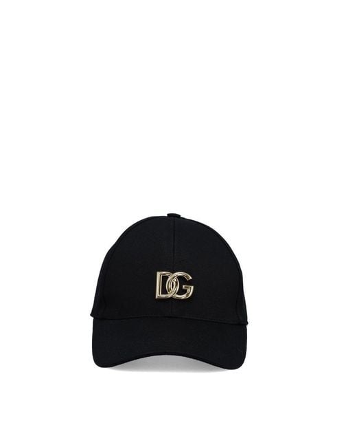 Dolce & Gabbana & Gold Dg Baseball Cap in Black for Men | Lyst
