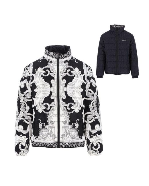 Versace Black & Silver Baroque Reversible Jacket for Men | Lyst Australia
